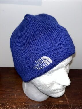 The North Face Blue Beanie Hat Cap Unisex Thermal Inner Band Ski Snowboard OSFA